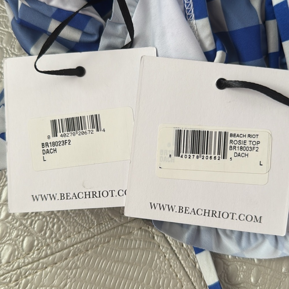 BEACH RIOT- Blue Gingham Bikini Set - Picture 4 of 6